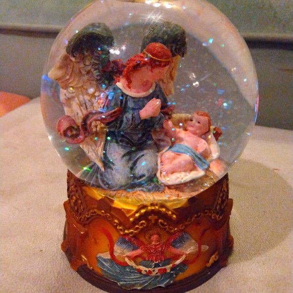 Other - Angel with Baby Jesus music box snow globe